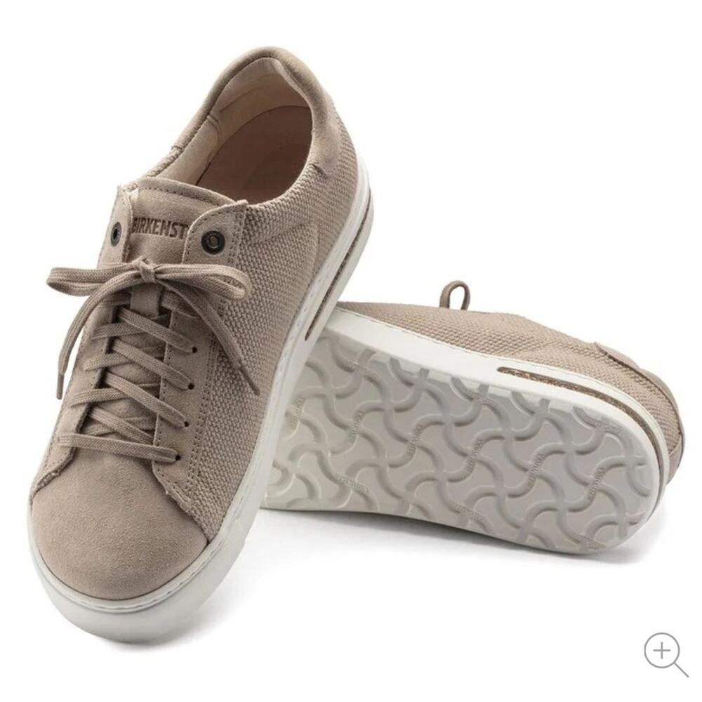 Birkenstock Bend Low Canvas-Suede Comfort Sneaker In Sandcastle‎ Cream Size 39